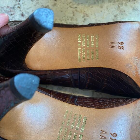 Rayne London $540 Vtg. EVITA Croc Leather Heels sz 9.5 NN (AA) EUC - Picture 12 of 13